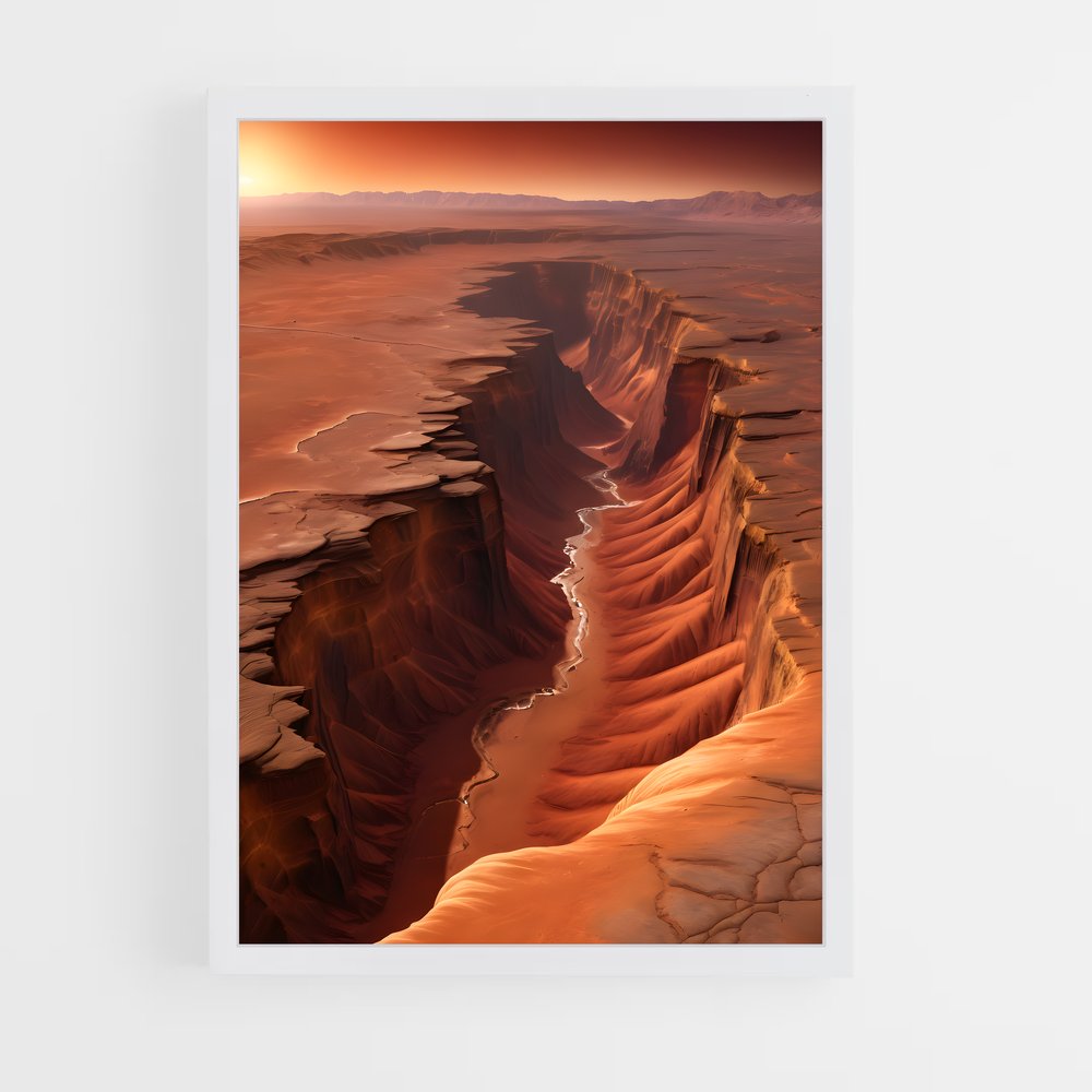 Poster Montagnes Martiennes – affiche Système solaire (vue 3)